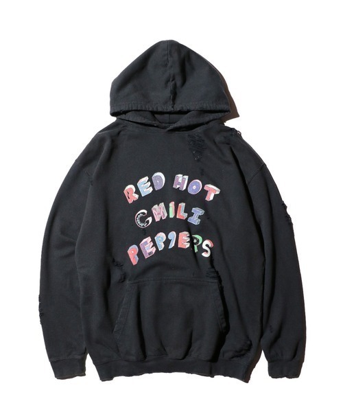 THRIFTY LOOK(スリフティールック)の「THRIFTY LOOK / スリフティールック WORN-OUT BAND HOODIE 'RED HOT CHILI PEPPERS'(パーカー・メンズ・ブラック/ネイビー・X-LARGE/MEDIUM)」の2枚目の写真