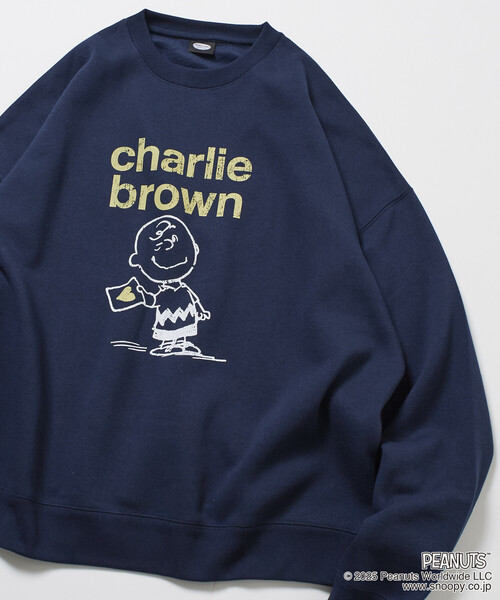 セール】限定展開 PEANUTS/ピーナッツ 別注 フロントプリント クルー