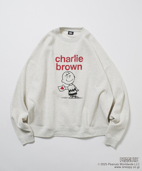 FREAK'S STORE(フリークスストア)の「限定展開 PEANUTS/ピーナッツ 別注 フロントプリント クルーネックスウェット/チャーリー・ブラウン(スウェット・メンズ・アッシュグレー/ネイビー/ピンク/スミクロ・MEDIUM/LARGE/SMALL)」の6枚目の写真
