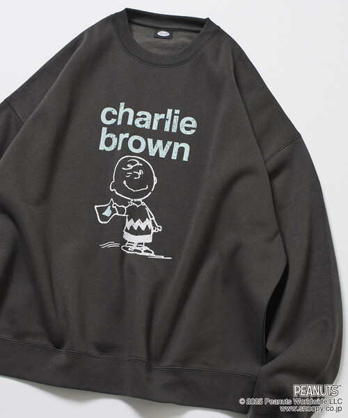 セール】限定展開 PEANUTS/ピーナッツ 別注 フロントプリント クルー