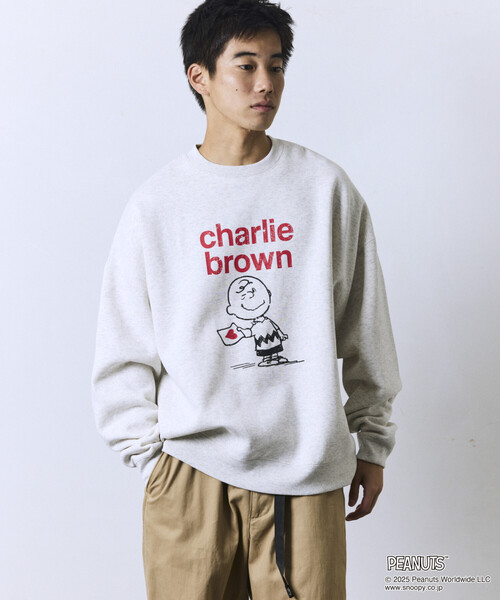 セール】限定展開 PEANUTS/ピーナッツ 別注 フロントプリント クルー