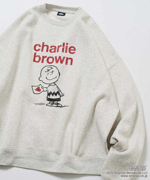 セール】限定展開 PEANUTS/ピーナッツ 別注 フロントプリント クルー