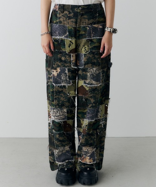 AIVER(アイバー)の「AIVER カモボロワークパンツ(カーゴパンツ・メンズ・ベージュ/ダークカーキ・SMALL/MEDIUM/LARGE)」の8枚目の写真