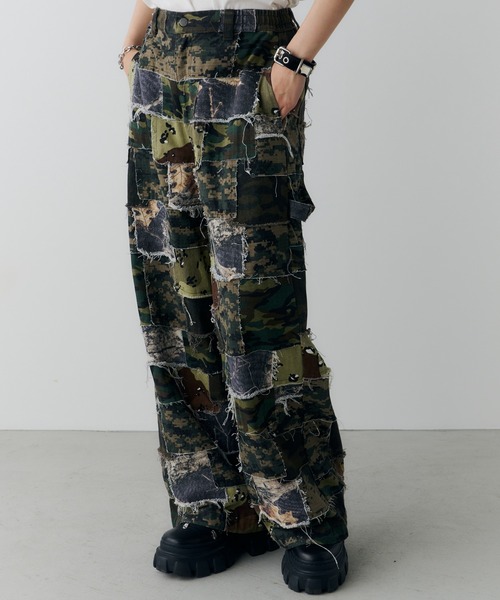 AIVER(アイバー)の「AIVER カモボロワークパンツ(カーゴパンツ・メンズ・ベージュ/ダークカーキ・SMALL/MEDIUM/LARGE)」の10枚目の写真