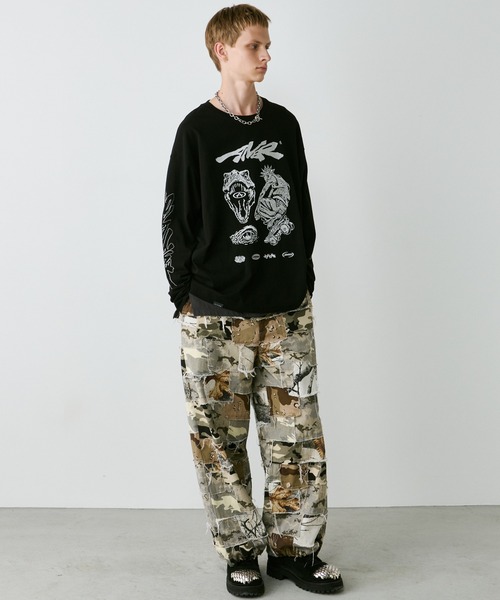 AIVER(アイバー)の「AIVER カモボロワークパンツ(カーゴパンツ・メンズ・ベージュ/ダークカーキ・SMALL/MEDIUM/LARGE)」の4枚目の写真