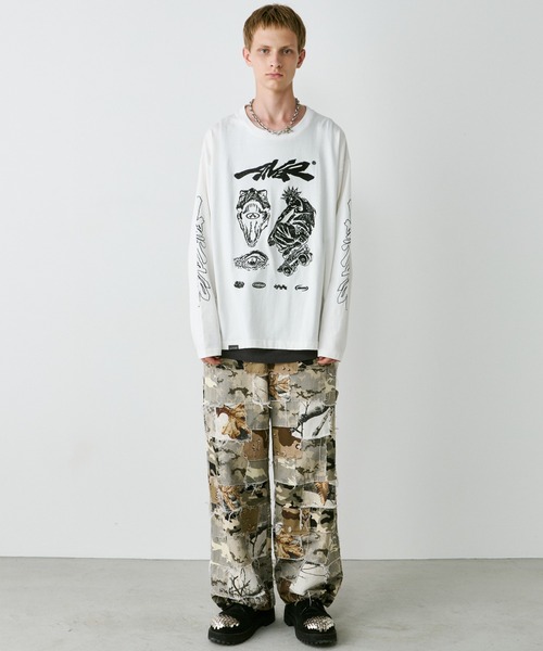 AIVER(アイバー)の「AIVER カモボロワークパンツ(カーゴパンツ・メンズ・ベージュ/ダークカーキ・SMALL/MEDIUM/LARGE)」の5枚目の写真