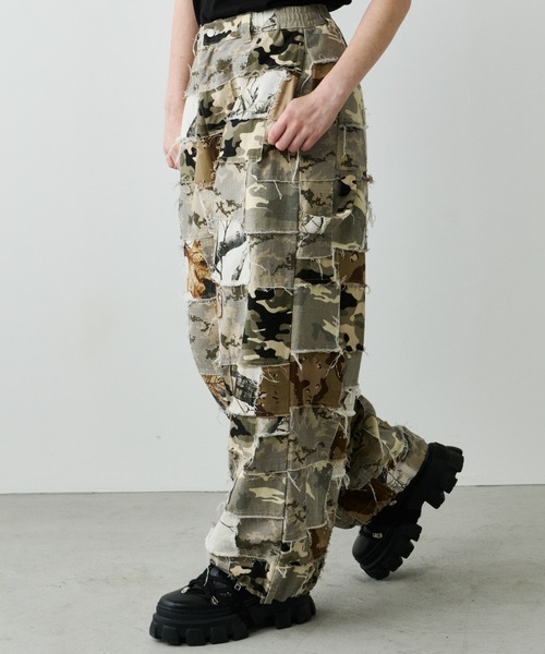AIVER(アイバー)の「AIVER カモボロワークパンツ(カーゴパンツ・メンズ・ベージュ/ダークカーキ・SMALL/MEDIUM/LARGE)」の6枚目の写真