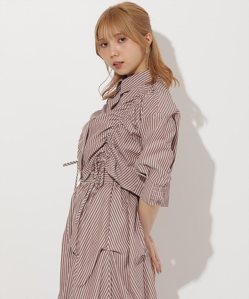 AND COUTURE(アンドクチュール)の「ストライプシャーリングブラウス(シャツ/ブラウス・レディース・ブラウン系その他/ブルー系その他・FREE)」の20枚目の写真