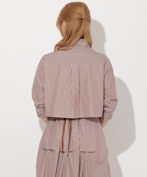 AND COUTURE(アンドクチュール)の「ストライプシャーリングブラウス(シャツ/ブラウス・レディース・ブラウン系その他/ブルー系その他・FREE)」の14枚目の写真