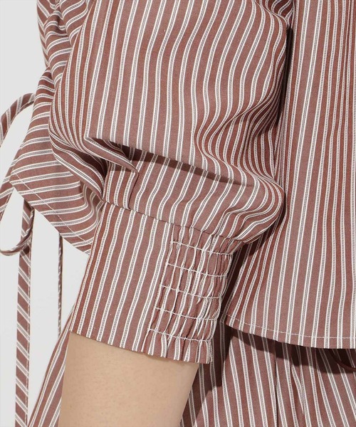 AND COUTURE(アンドクチュール)の「ストライプシャーリングブラウス(シャツ/ブラウス・レディース・ブラウン系その他/ブルー系その他・FREE)」の17枚目の写真