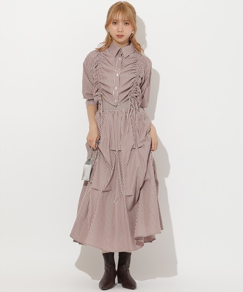 AND COUTURE(アンドクチュール)の「ストライプシャーリングブラウス(シャツ/ブラウス・レディース・ブラウン系その他/ブルー系その他・FREE)」の18枚目の写真
