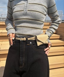 ISOOK | 【ISOOK / アイスー】2wayスエードミニポーチベルト / ベルトバッグ ウエストポーチ 細ベルト ミニバッグ 合皮 合成皮革 ベージュ ブラック 茶 黒 ZOZOTOWN限定(ベルト)