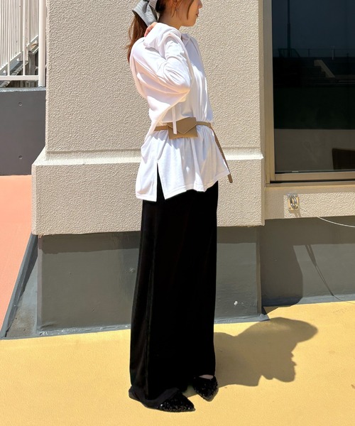 ISOOK（アイスー）の「【ISOOK / アイスー】2wayスエードミニポーチベルト / ベルトバッグ ウエストポーチ 細ベルト ミニバッグ 合皮 合成皮革 ベージュ ブラック 茶 黒 ZOZOTOWN限定（ベルト・レディース・ブラック/ベージュ・FREE）」の15枚目の写真