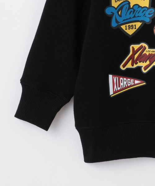 XLARGE KIDS（エクストララージキッズ）の「カレッジワッペンプリントトレーナー（スウェット・キッズ・ブラック/トップグレー・130cm/120cm/140cm/100cm/90cm/110cm）」の6枚目の写真