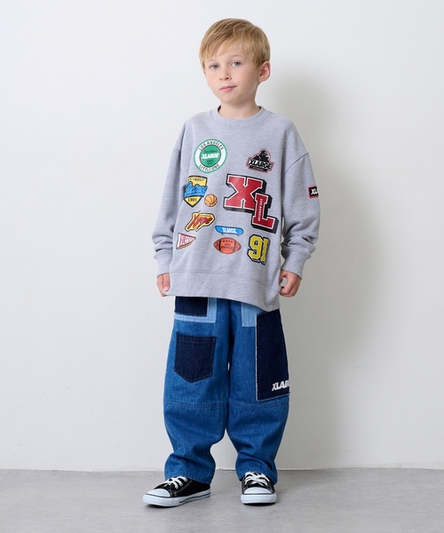 XLARGE KIDS（エクストララージキッズ）の「カレッジワッペンプリントトレーナー（スウェット・キッズ・ブラック/トップグレー・130cm/120cm/140cm/100cm/90cm/110cm）」の12枚目の写真