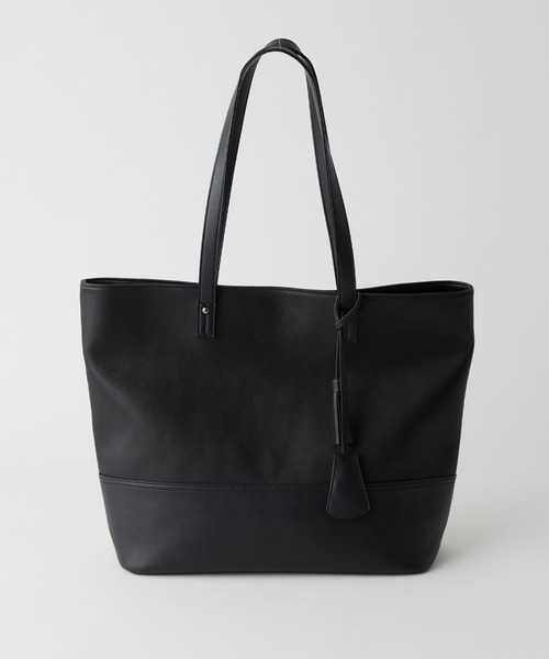 未使用✨エディフィス トートバッグ 黒　A4収納 肩掛け ブラック　チャーム 未使用✨エディフィス トートバッグ 黒 A4収納 肩掛け ブラック