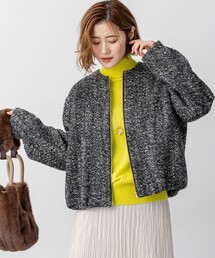 23区（ニジュウサンク）の「【STORY11月掲載】BALLI ヘリンボーンツイード ノーカラー ブルゾン（ブルゾン）」