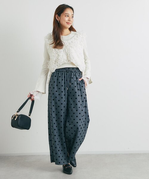 un dix cors（アンディコール）の「《さりげなく大人可愛い》ラメ入り袖口レースカットソー（Tシャツ/カットソー・レディース・ブラウン/オフホワイト/ブラック・FREE）」の12枚目の写真