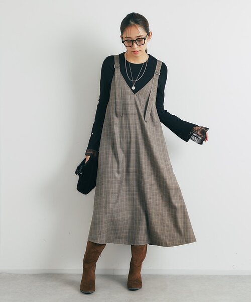 un dix cors（アンディコール）の「《さりげなく大人可愛い》ラメ入り袖口レースカットソー（Tシャツ/カットソー・レディース・ブラウン/オフホワイト/ブラック・FREE）」の19枚目の写真