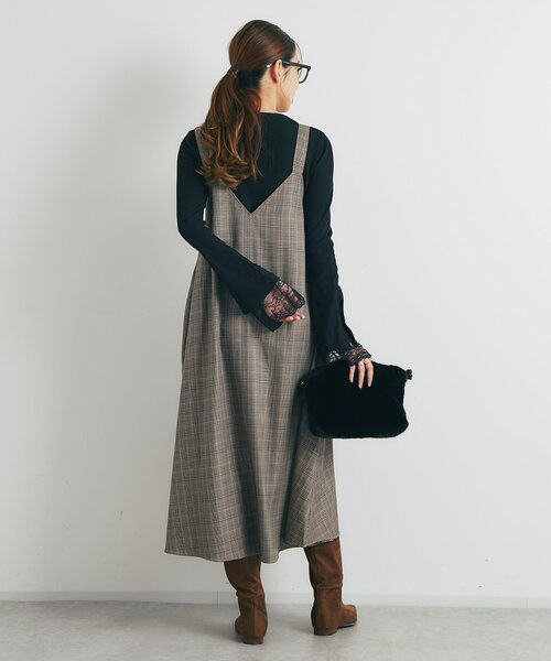 un dix cors（アンディコール）の「《さりげなく大人可愛い》ラメ入り袖口レースカットソー（Tシャツ/カットソー・レディース・ブラウン/オフホワイト/ブラック・FREE）」の21枚目の写真