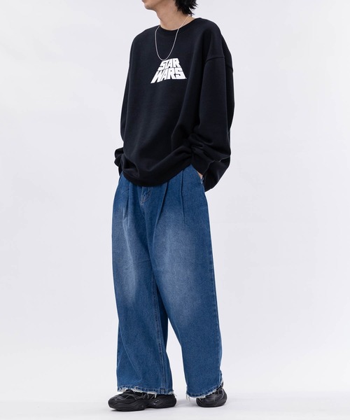 JOHN'S CLOSET(ジョンズクローゼット)の「【3】ブラスト加工 ダメージデニム 2タックスラックス(デニムパンツ・メンズ・スミクロ/ブルー/ブラウン・LARGE/MEDIUM/X-LARGE)」の20枚目の写真