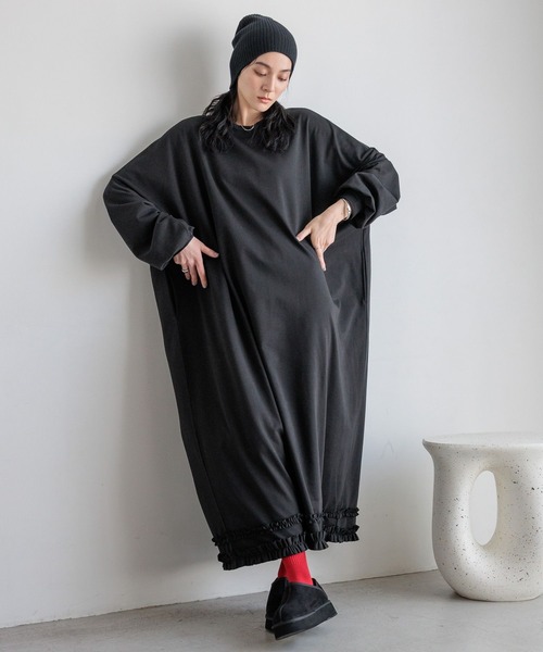 LOWRYS FARM（ローリーズファーム）の「ニットビーニー　579532（ニットキャップ/ビーニー・レディース・チャコールグレー/ブラウン/ブラック/レッド・FREE）」の8枚目の写真