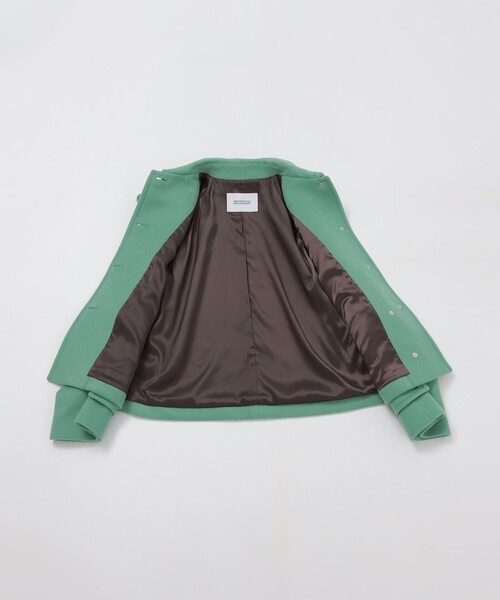 MACKINTOSH PHILOSOPHY（ﾏｯｷﾝﾄｯｼｭ ﾌｨﾛｿﾌｨｰ）の「【WELBURY SHORT（ウェルベリーショート）】ウールメルトン（ステンカラーコート・レディース・チャコールグレー/オフホワイト/ブルー系その他3/ブラウン/ダークネイビー・38/36）」の11枚目の写真