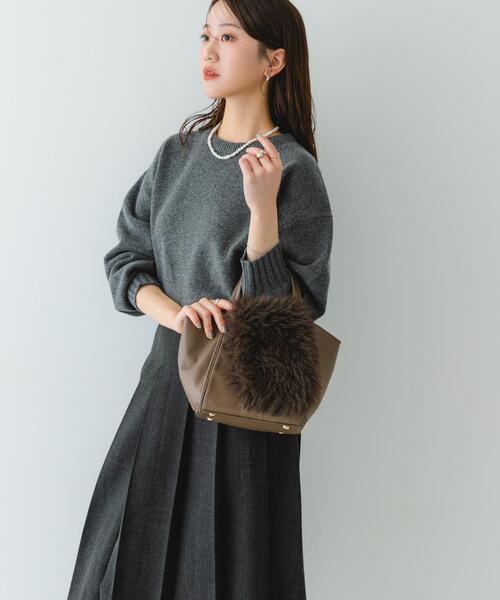 RODE SKO（ロデスコ）の「フラッフィーフラップハンドバッグ（ハンドバッグ・レディース・ベージュ/ブラウン系その他・ONE）」の7枚目の写真