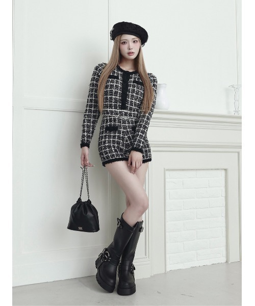 Darich（ダーリッチ）の「ツイードニットコンビネゾン（ワンピース
