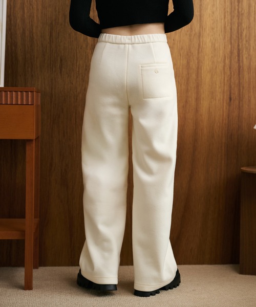 LAULEN（ローレン）の「wool like high waist pants /ウールライクハイウエストパンツ（その他パンツ・レディース・ブラック/アイボリー・S/M）」の4枚目の写真