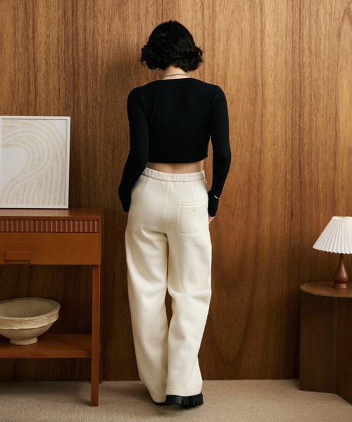 LAULEN（ローレン）の「wool like high waist pants /ウールライクハイウエストパンツ（その他パンツ・レディース・ブラック/アイボリー・S/M）」の12枚目の写真