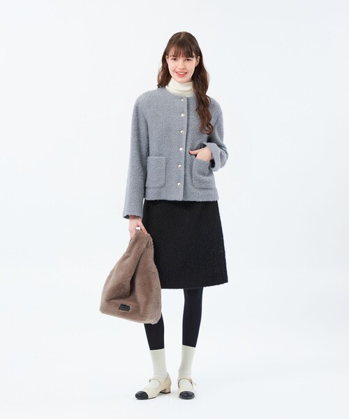 MACKINTOSH PHILOSOPHY(マッキントッシュ フィロソフィー)の「【HESSLE(ヘスル)】ノーカラーショートコート(ノーカラーコート・レディース・グレー系その他2/ベージュ/ブラウン系その他4/グリーン/ホワイト系その他・38/36/34)」の7枚目の写真