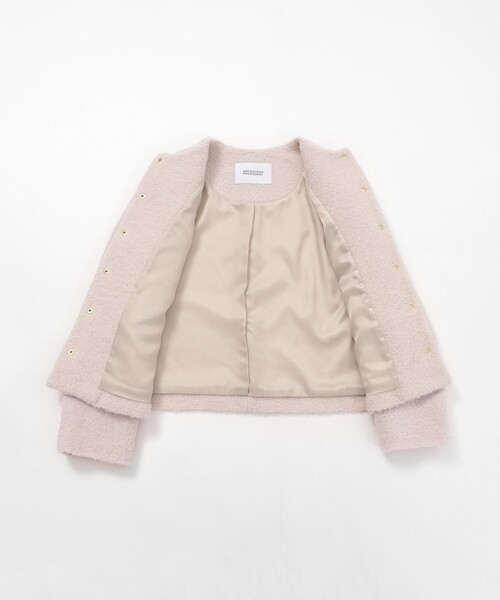 セール】【HESSLE（ヘスル）】ノーカラーショートコート（ノーカラー