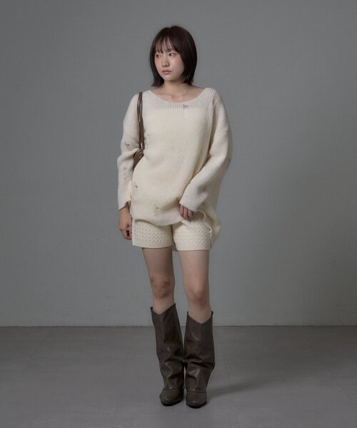 mline（エムライン）の「[mline]ニットパンツ（その他パンツ・レディース・グレー/アイボリー・FREE）」の11枚目の写真