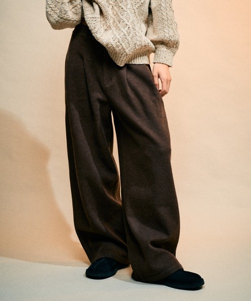 wool-like 2tuck slacks/ウールライク2タックスラックス（その他パンツ