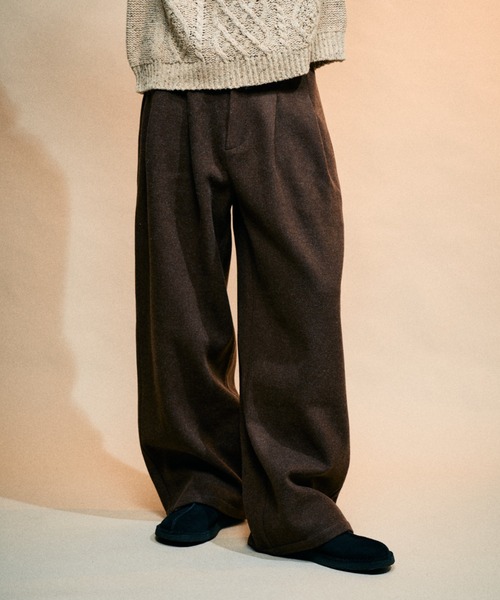 wool-like 2tuck slacks/ウールライク2タックスラックス（その他パンツ