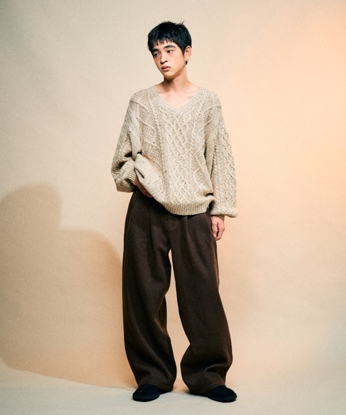 wool-like 2tuck slacks/ウールライク2タックスラックス（その他パンツ