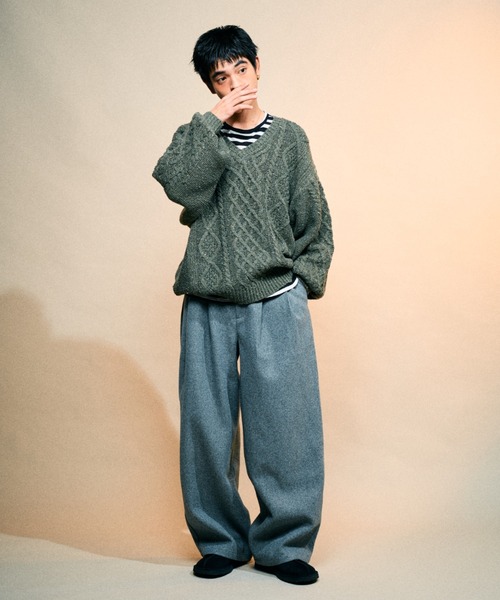 wool-like 2tuck slacks/ウールライク2タックスラックス（その他パンツ