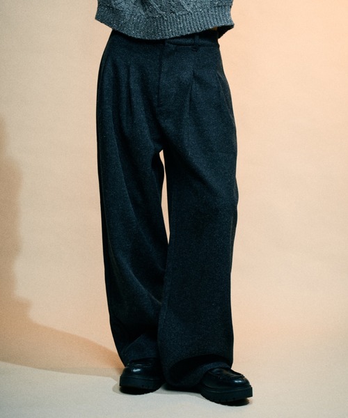 wool-like 2tuck slacks/ウールライク2タックスラックス（その他パンツ