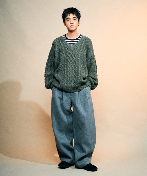 wool-like 2tuck slacks/ウールライク2タックスラックス（その他パンツ