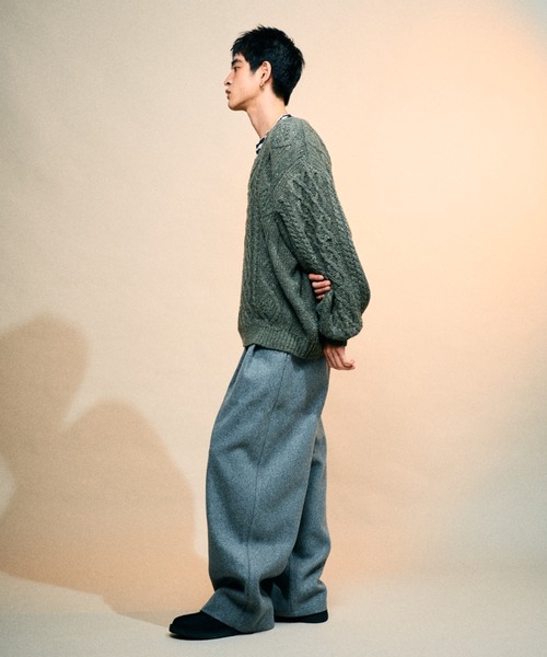 wool-like 2tuck slacks/ウールライク2タックスラックス（その他パンツ
