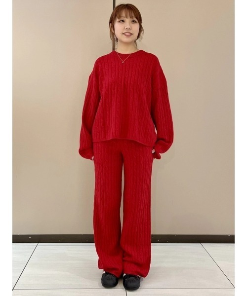 GAP(ギャップ)の「CashSoft カシミヤタッチ ケーブルニット クルーネックセーター(ニット/セーター・レディース・レッド/アイボリー/グレー/ブルー・XS/S/M/L/XL/XXS)」の14枚目の写真