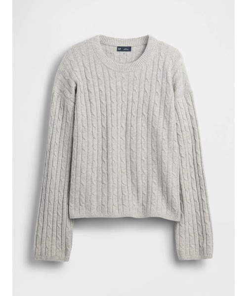 GAP(ギャップ)の「CashSoft カシミヤタッチ ケーブルニット クルーネックセーター(ニット/セーター・レディース・レッド/アイボリー/グレー/ブルー・XS/S/M/L/XL/XXS)」の6枚目の写真