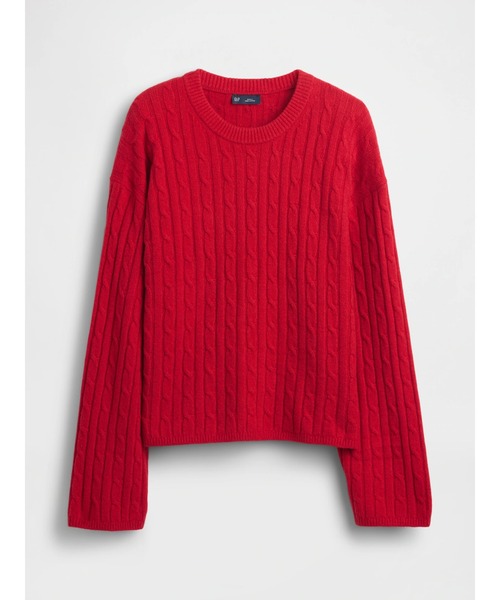 GAP(ギャップ)の「CashSoft カシミヤタッチ ケーブルニット クルーネックセーター(ニット/セーター・レディース・レッド/アイボリー/グレー/ブルー・XS/S/M/L/XL/XXS)」の9枚目の写真
