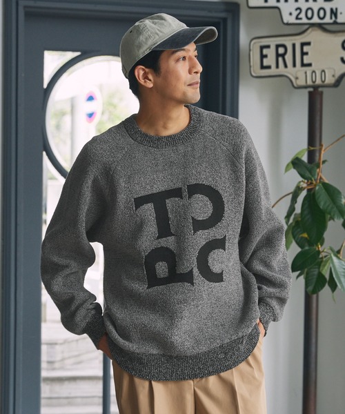THE CRAFT CREW PRODUCTS(ザクラフトクループロダクツ)の「モールヤーン ジャガードロゴ 配色クルーネックニット / アンチピリング・マシンウォッシャブル【THE CRAFT CREW PRODUCTS】(ニット/セーター・メンズ・オフホワイト/グレー/ネイビー/グレイッシュベージュ/ブラック・L/M/S)」の10枚目の写真