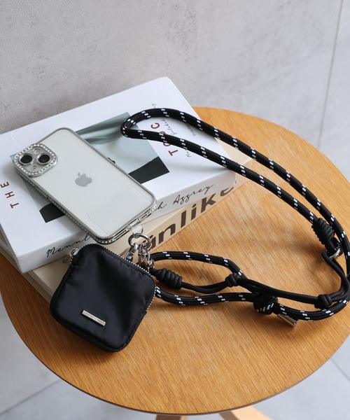 セール】【マルチWAY】ポーチ付き配色ストラップ/スマホストラップ
