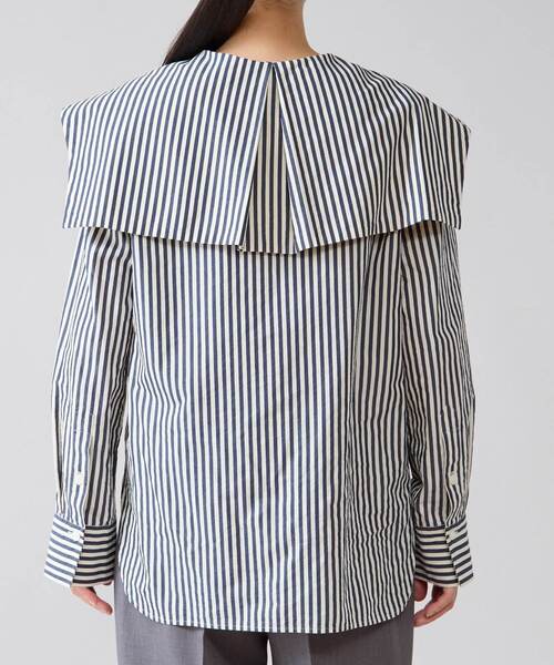 Tiara（ティアラ）の「ビッグカラーシャツブラウス（シャツ/ブラウス・レディース・ホワイト/ストライプ・FREE）」の10枚目の写真