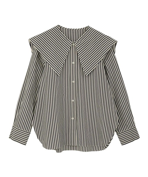Tiara（ティアラ）の「ビッグカラーシャツブラウス（シャツ/ブラウス・レディース・ホワイト/ストライプ・FREE）」の8枚目の写真