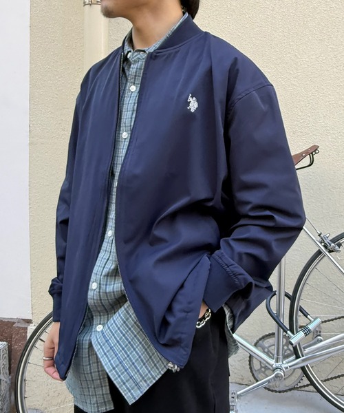 U.S. POLO ASSN.(ユーエスポロアッスン)の「【U.S. POLO ASSN.】ワンポイント刺繍 ポリストレッチリブ ブルゾン(ブルゾン・メンズ・アイボリー/ネイビー・XL/L/M)」の14枚目の写真