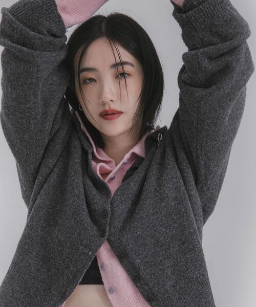 SENSE OF PLACE by URBAN RESEARCH（センスオブプレイスバイアーバンリサーチ）の「エリツキカーディガン（ニット/セーター・レディース・アイボリー/チャコールグレー/ピンク/ベージュ・ONE）」の13枚目の写真